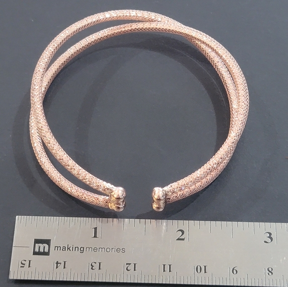 Pink with white crystals Crossover Bangle with Matching Hoop earrings NWT - Picture 6 of 7